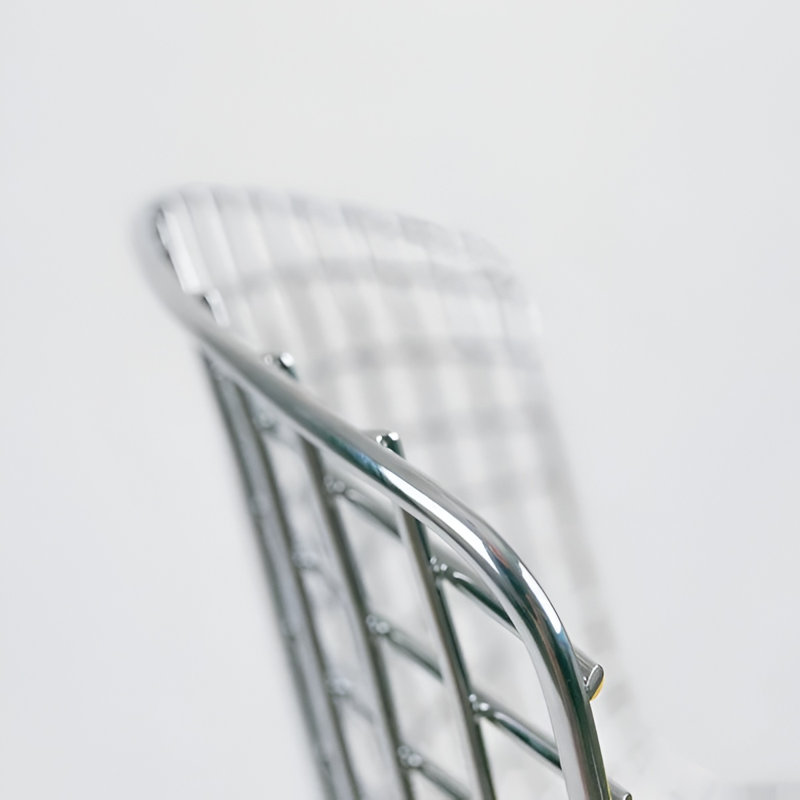 Chaise en fil de fer, Blanc, Chrome chrome
