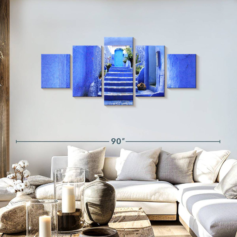 Chemin marocain bleu, H 30 po x l 68 po