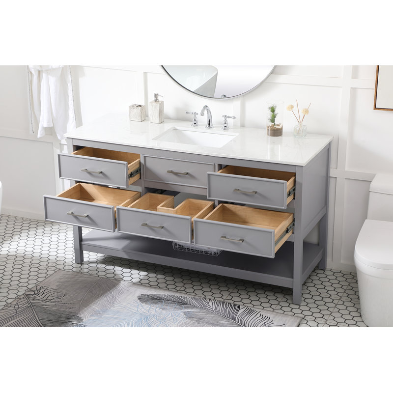 Ensemble de meuble-lavabo simple 60 po Sinclaire, Gris