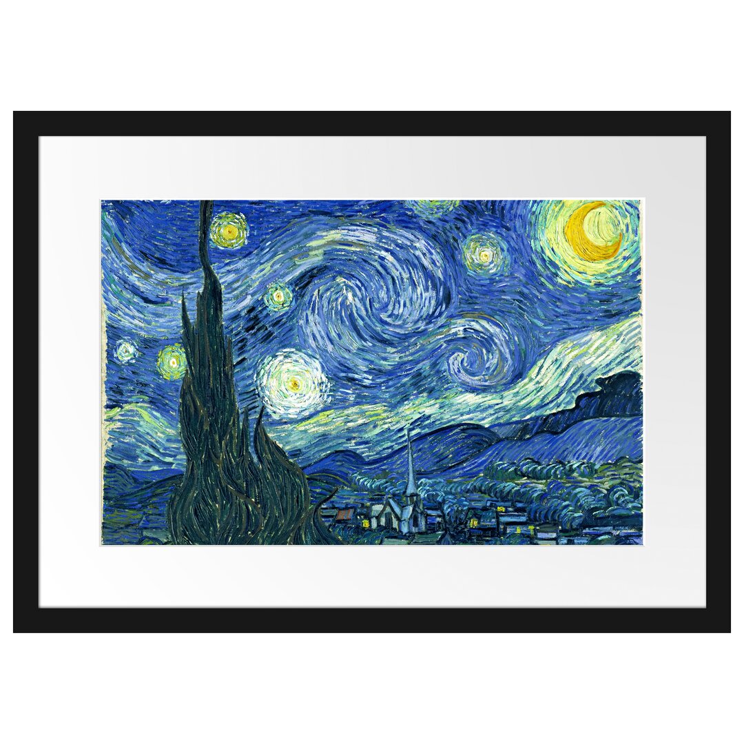 Gerahmter Kunstdruck The Starry Night von Vincent Van Gogh