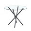 Table ronde circulaire en verre trempé transparent