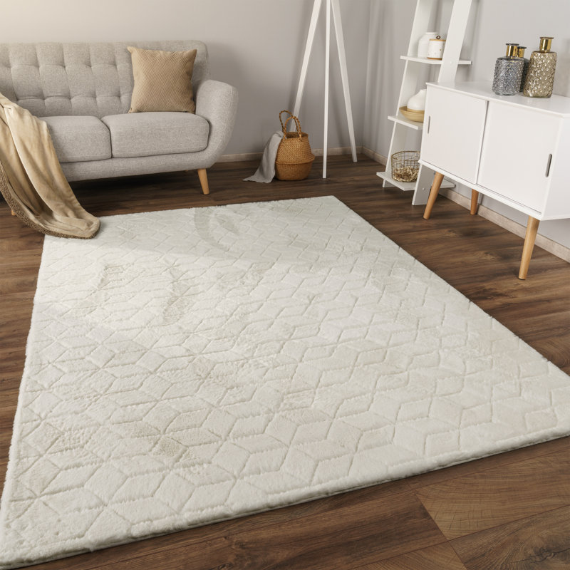 Pranvi Rectangle Dhurrie, Light Beige, Rectangular 60cm x 100cm