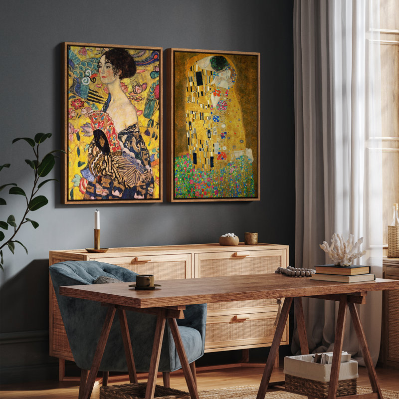 Art mural encadré rétro antique classique pour chambre à coucher, H 24 po x l 16 po, Naturel
