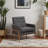 Kisner Solid Rubberwood Upholstered Armchair in Dark Grey, 31.69" H X 29.13" W X 29.92" D-457925503