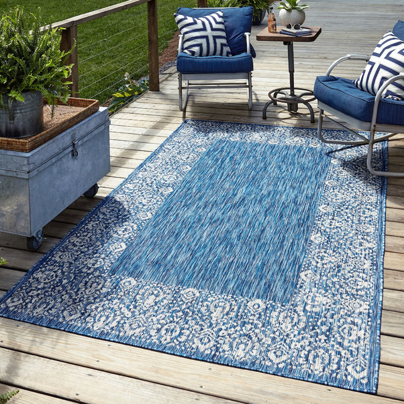 Tapis extérieur d'extérieur couleur mer, Rectangle 6 pi x 9 pi