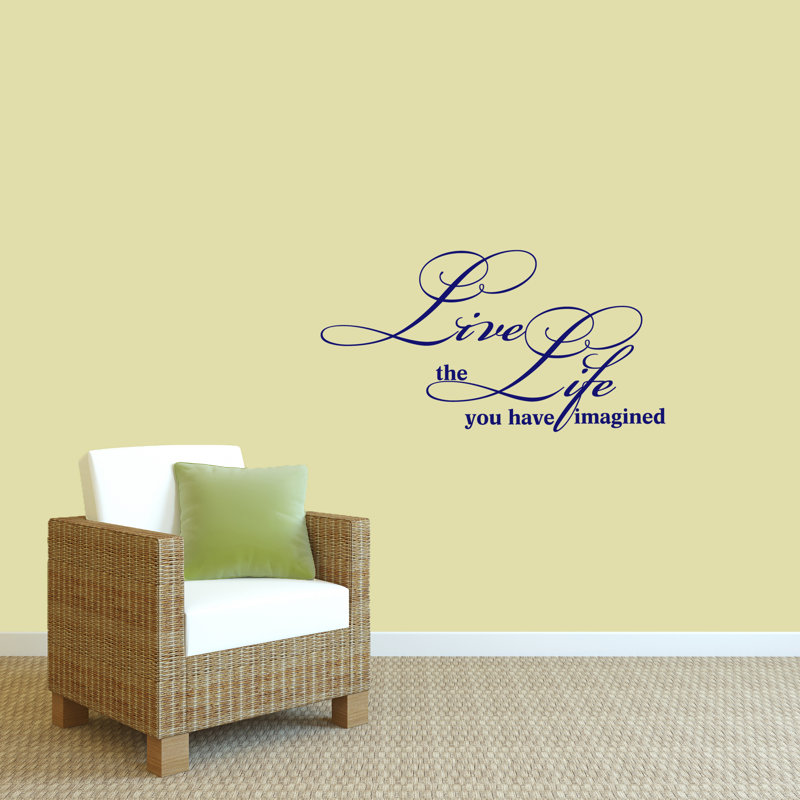 Adhésif décoratif « live the life you you », Bleu marine