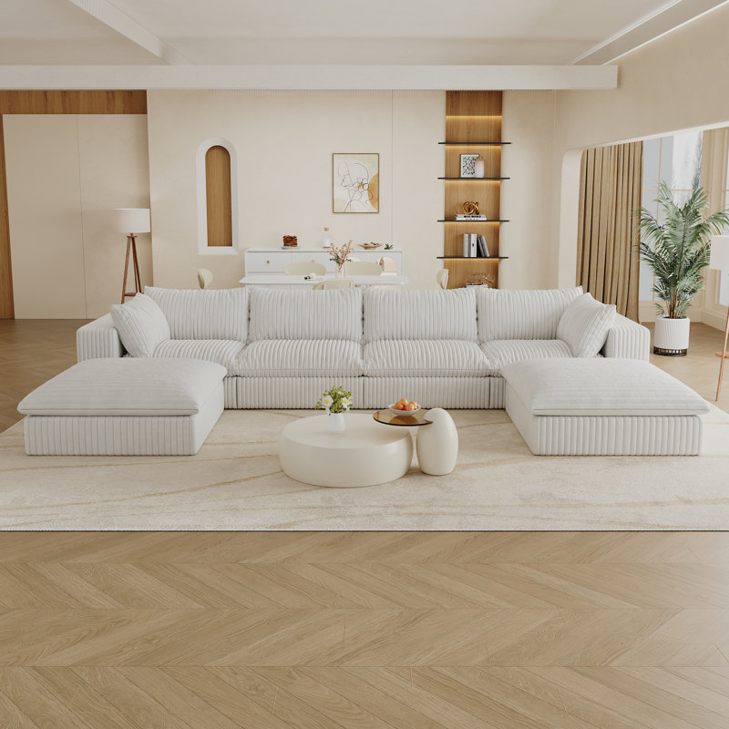 Canapé 157,6 po Cloud, H 24 po x l 157,6 po x P 78,8 po, Blanc, 4