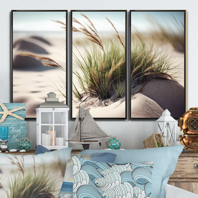 «Grass on Sand Dunes II», ensemble de 3 reproductions sur toile