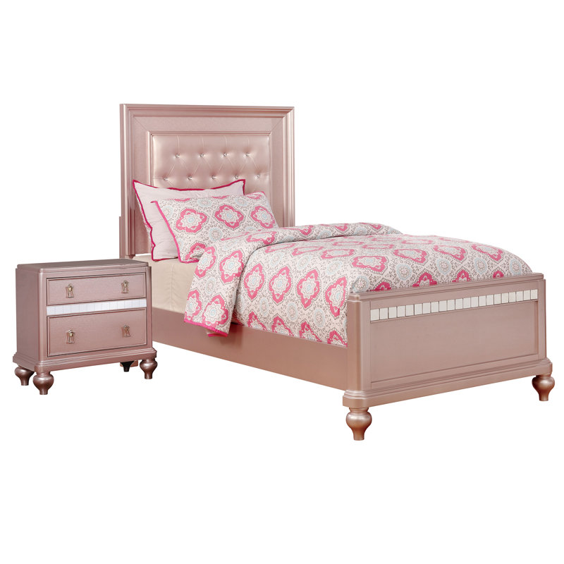 Annistyn Solid Wood Piece Bedroom Set, Twin