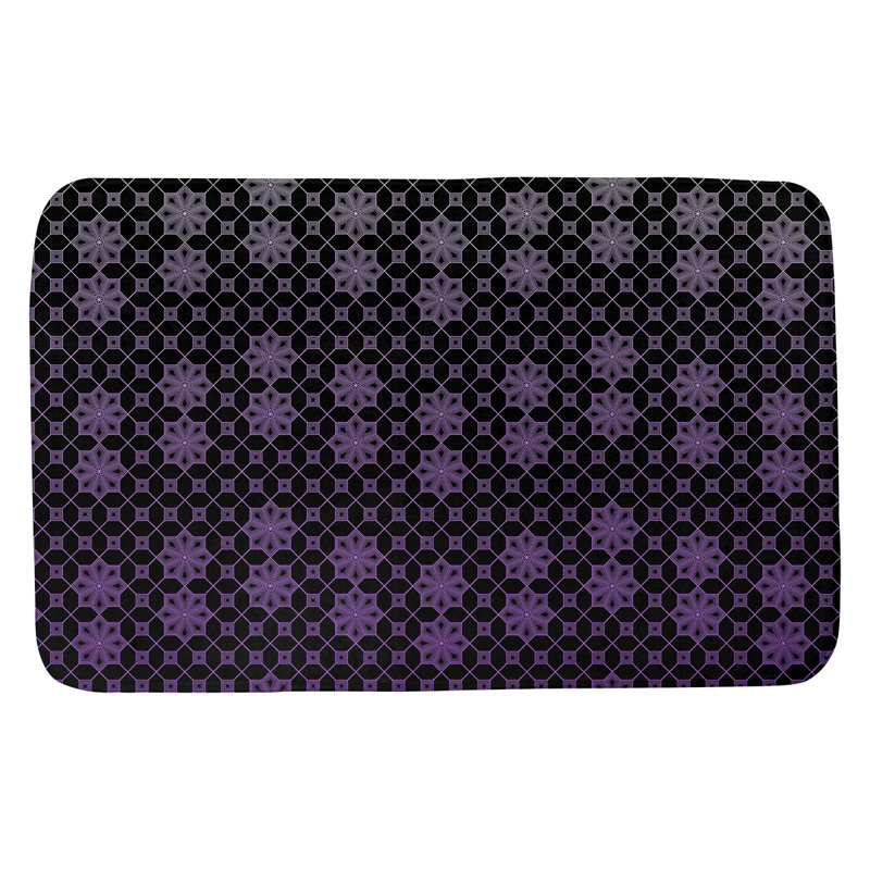 Tapis de bain en treillis Leffel, l 17 po x L 24 po, Dégradé mauve