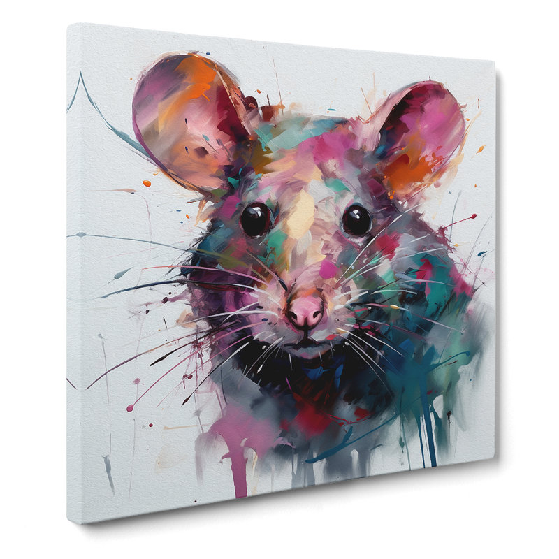 Mouse Gestural No.1 - Wrapped Canvas, 35cm H x 35cm W x 3cm D