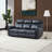 82''Wide Genuine Leather Power Reclining Sofa With Drop Down Table And 2 Cup Holders-1270745029