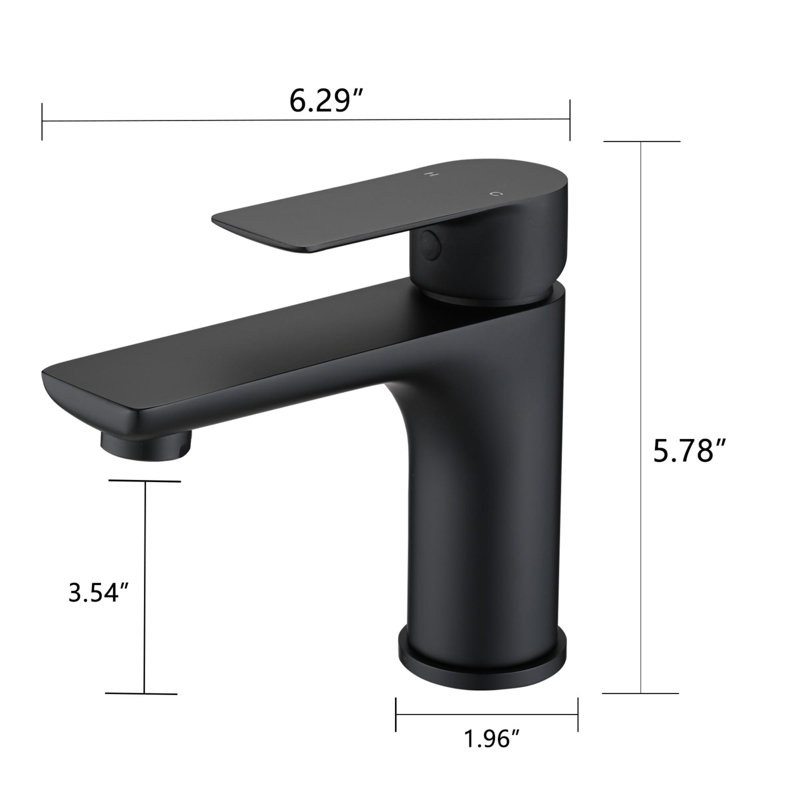 Single Handle Lavatory Basin Sink Faucet, Matte Black