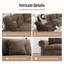 Canapé modulaire de 150 po avec 2 repose-pieds, surdimensionné et profond en chenille avec garniture cloutée-1345440175-1345440162