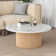 35" Marbled Wood Round Coffee Table