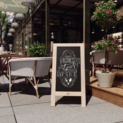 Millworks Indoor/Outdoor Freestanding Wood A-Frame Magnetic Chalkboard