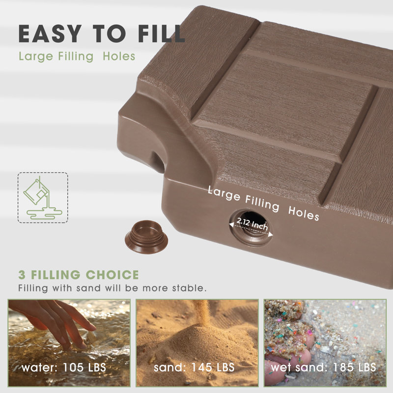 185 Lb. Plastic Umbrella Base, Brown