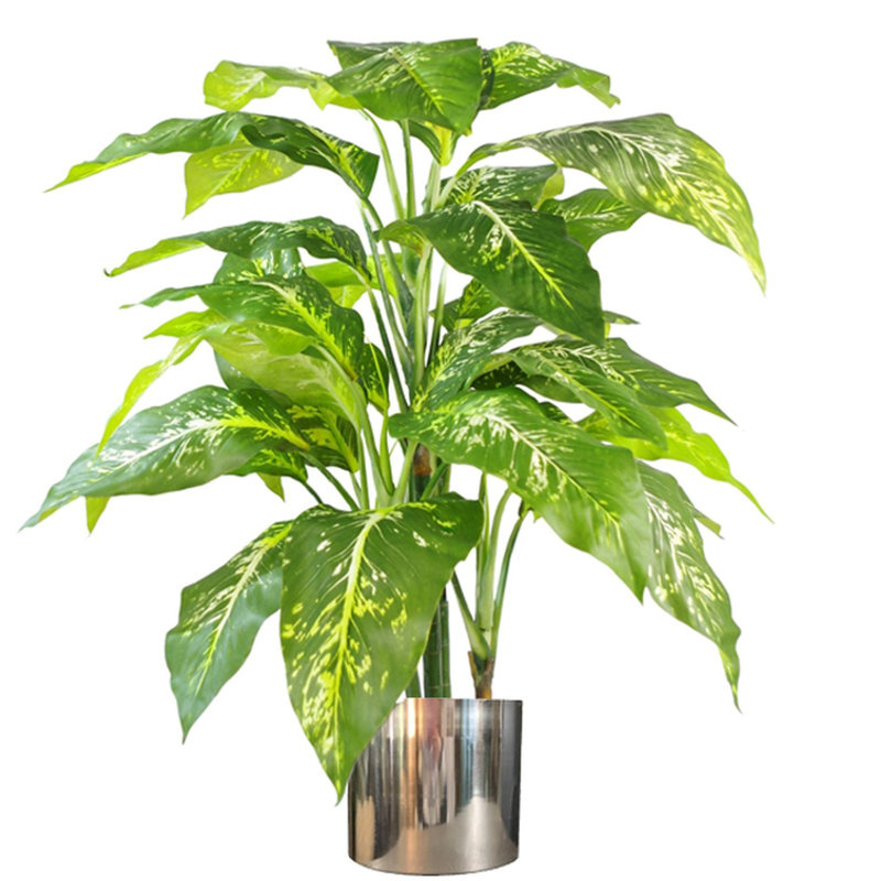 100 cm H Faux Palm and evergreen Plant, Silver