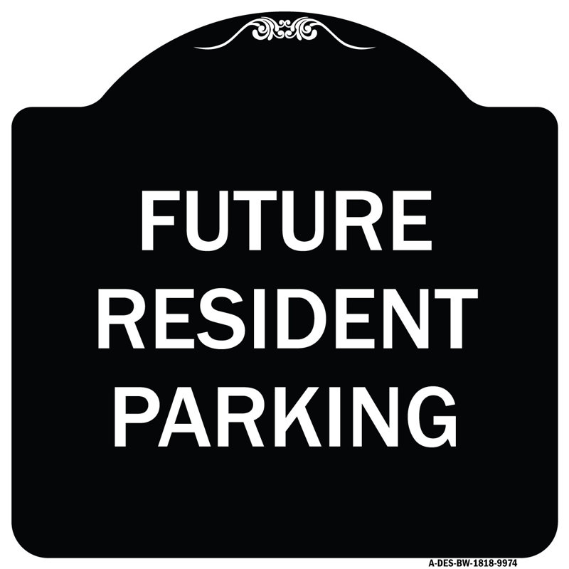 Enseigne architecturale en aluminium épais 18 po x 18 po Futur Resident