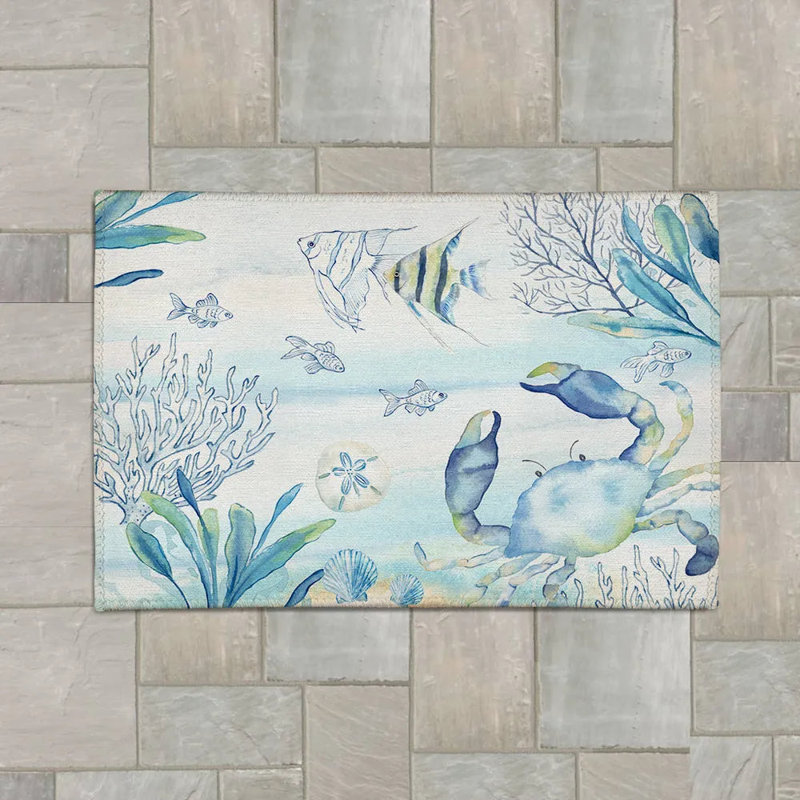 Tapis intérieur / extérieur rectangulaire avec envers antidérapant Ilkeston, Rectangle 4 pi x 6 pi
