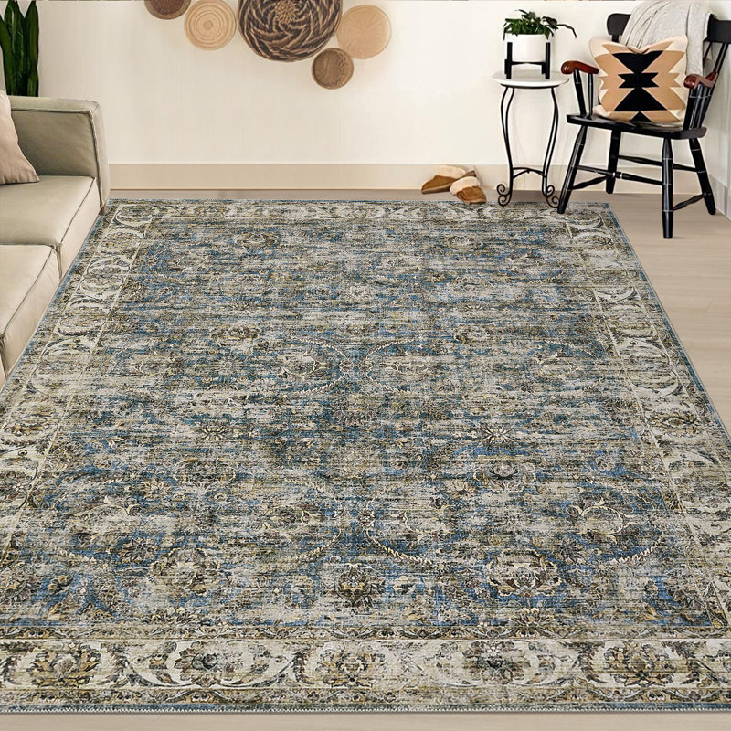 Luel Washable Oriental Rug, Rectangle 4 pi x 6 pi