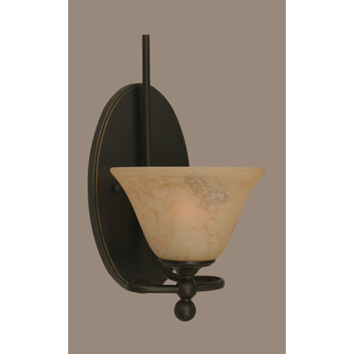 Skypark Wall Sconce Shown In Dark Granite Finish With 7" Italian Marble Glass