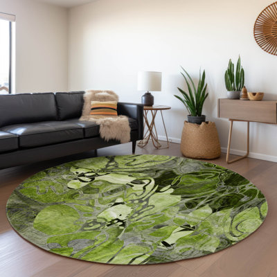 Premium Machine Washable Cerrito AMF558 Fern Rug