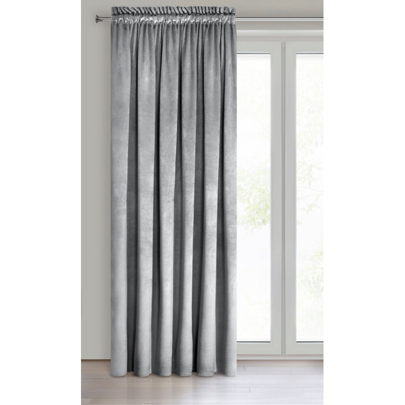 Melanie Polyester Blackout Eyelet Curtain Panel, Grey/Brown/Blue