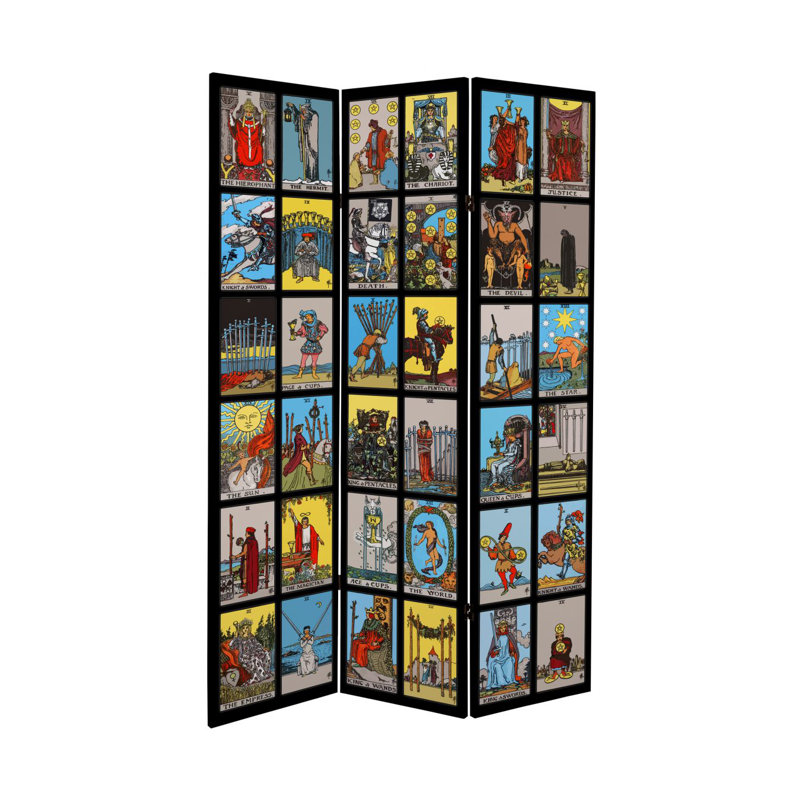 Paravent en toile Tarot mystique Mulfo, H 71 po x l 47,25 po x P 1 po