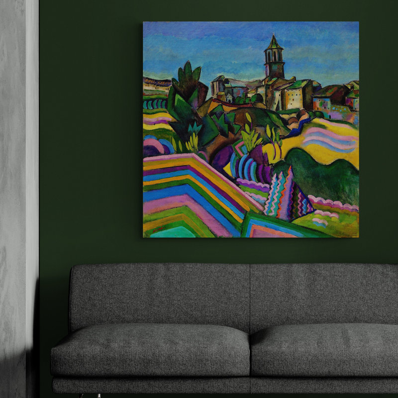 Prades The Village by Joan Miro - Wrapped Canvas Art Prints, 41cm H x 41cm W
