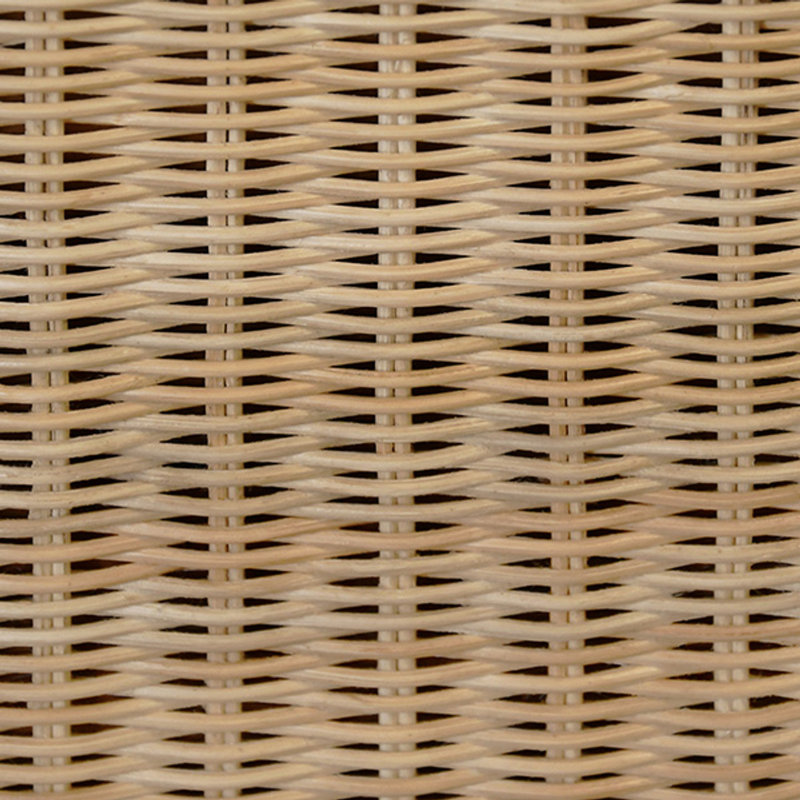Nude Rattan Scalloped Demilune Hallway Table with Storage