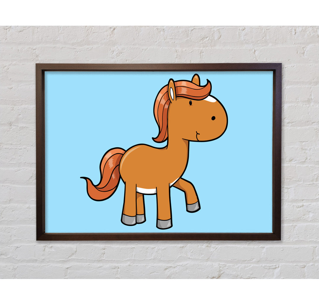 Walking Pony Horse Baby Blue - Einzelner Bilderrahmen Kunstdrucke auf Leinwand