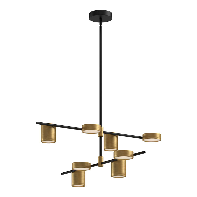 Jayden 8 - Light LED Chandelier, Black/Brushed Gold