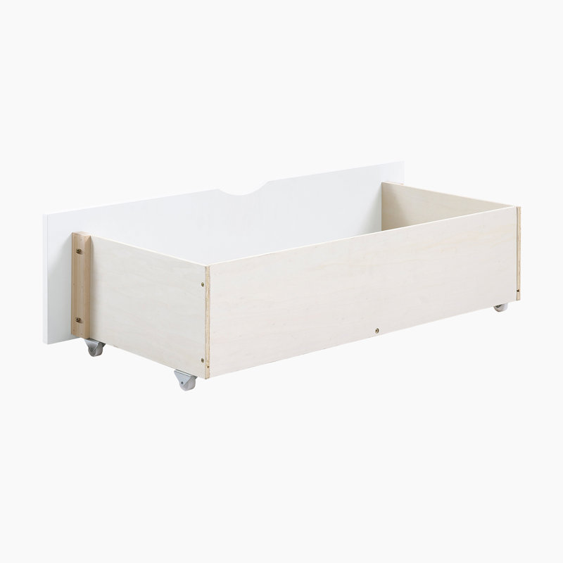 Nevaeh Transitional Solid Wood Storage Boxes, 2 Pieces with Smooth-Glide Casters & Polished Nickel Flush Ring Pulls