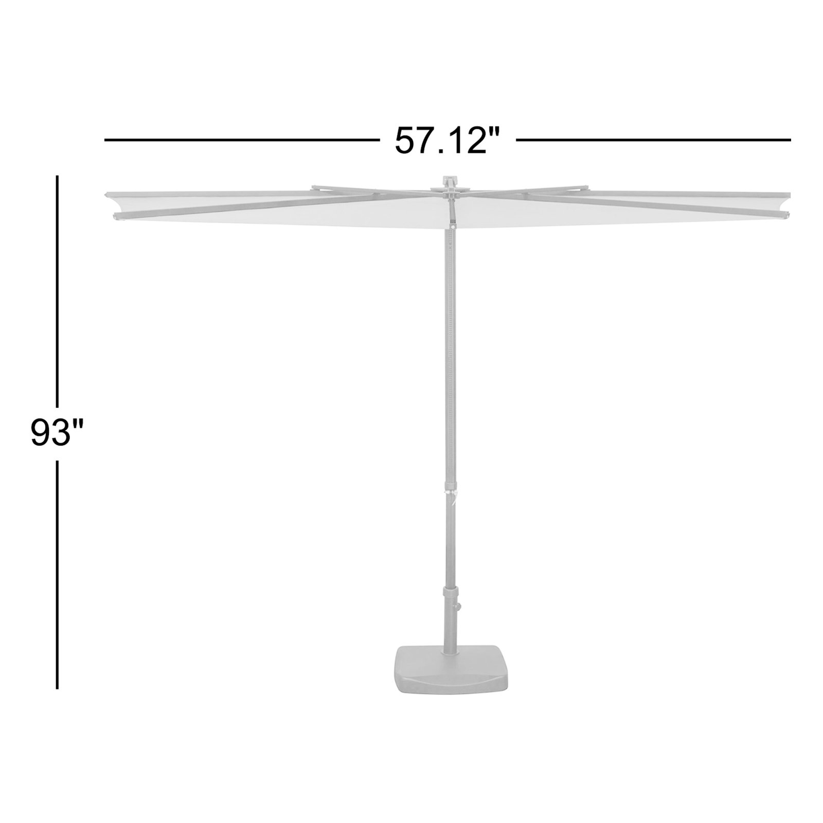 Ellen 57" Market Umbrella, Gray Performance