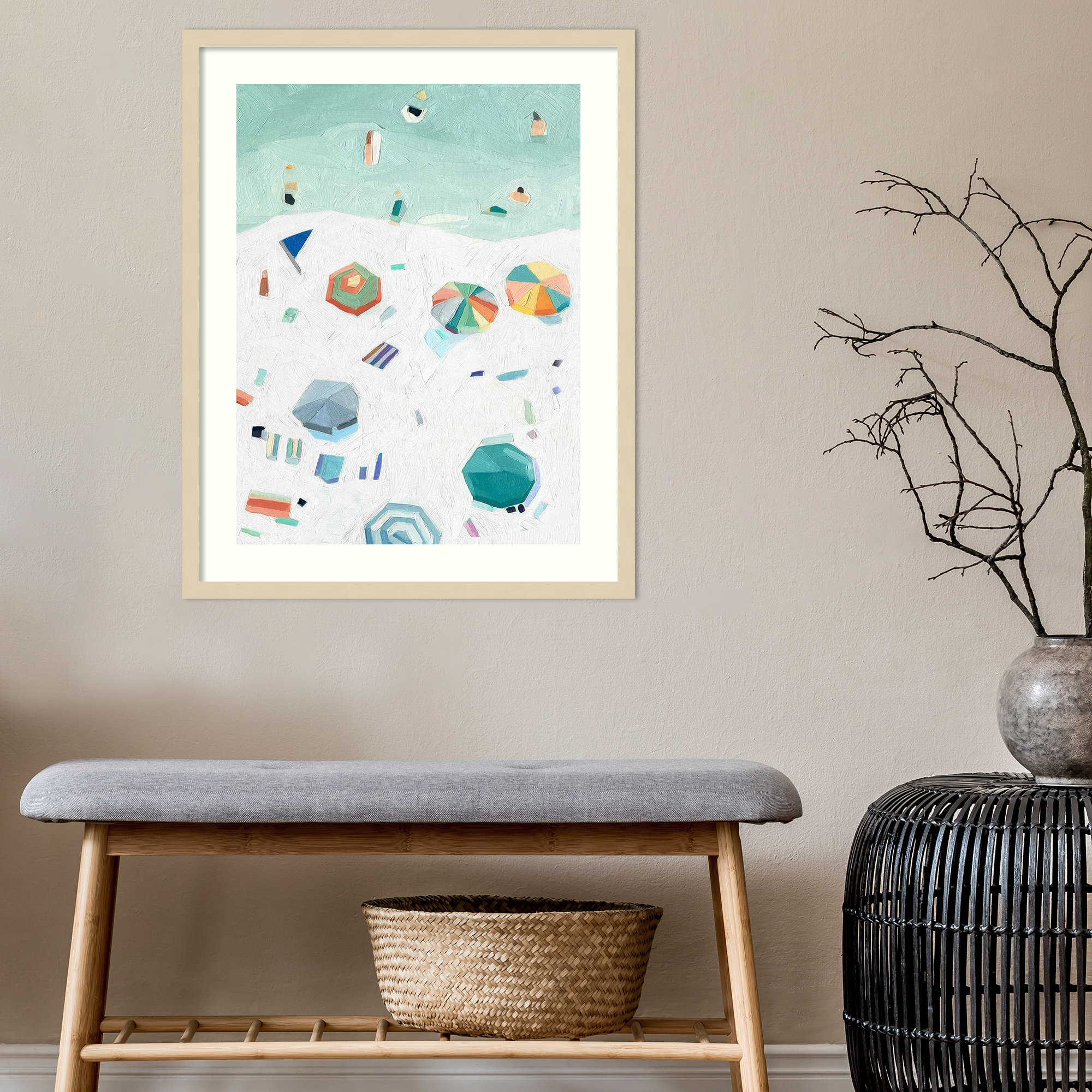 Beach Vista II by Emma Scarvey, 41" H x 33" W, Natural Framed Paper