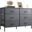 Commode Ojaswi à 6 tiroirs de 42,3 po avec rangement en bois, grande commode moderne avec cadre en métal pour chambre à coucher, meuble télé pour téléviseur de 50 po, couloir, entrée-2111950957