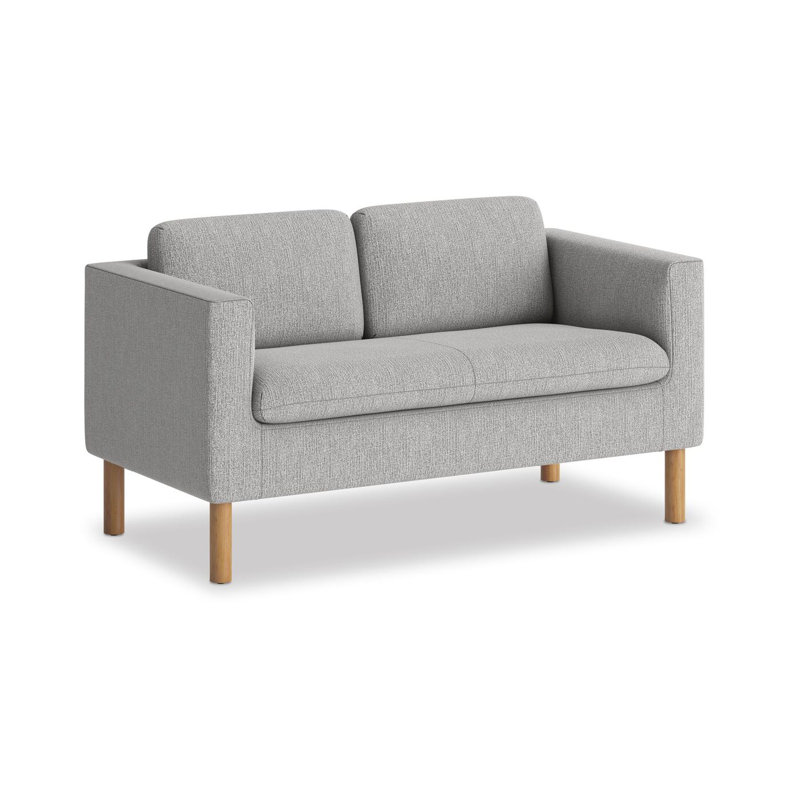 Causeuse à accoudoirs carrés 53,5 po Parkwyn, Mélange de polyester gris
