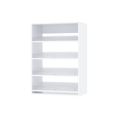 Slanted Shoe Shelf Short Tower Unit in White