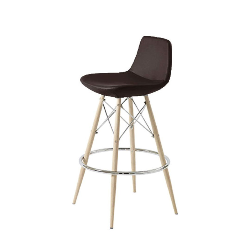 Shinn Upholstered Counter Stool with Metal Frame, Brown, Natural, Bar Stool (29" Seat Height)