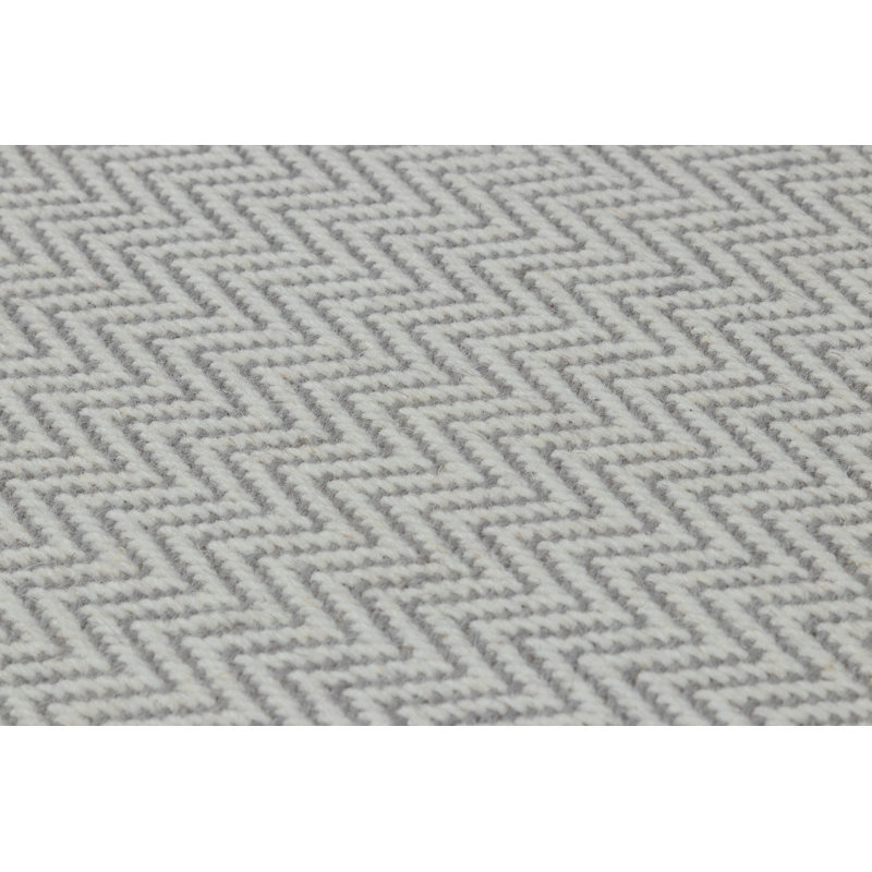 Tapis Pulse tissé à la main en laine à chevrons, couleur ardoise, 2,13 m x 2,74 m, 7' X 9'