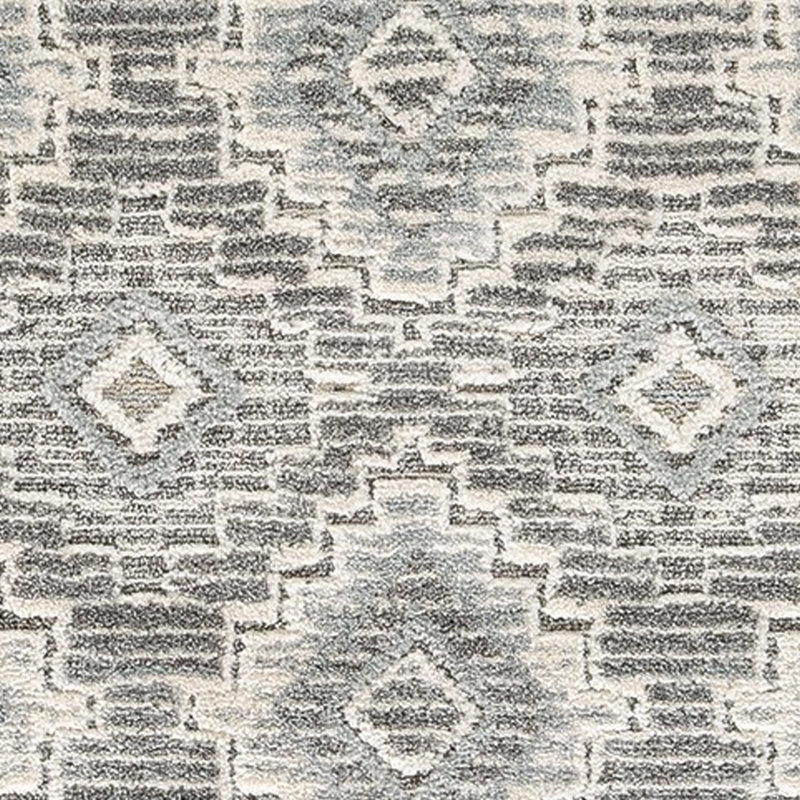 Tapis moderne Ari 5 x 7, motif de losanges, tissu doux, crème, gris, Rectangle 5 pi x 7 pi