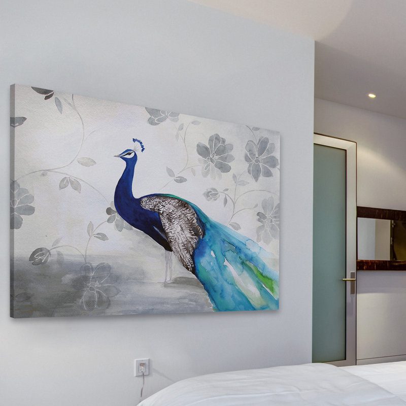 «Peacock Fable Cool» par Christine Lindstrom, reproduction sur toile, 40 po x 60 po