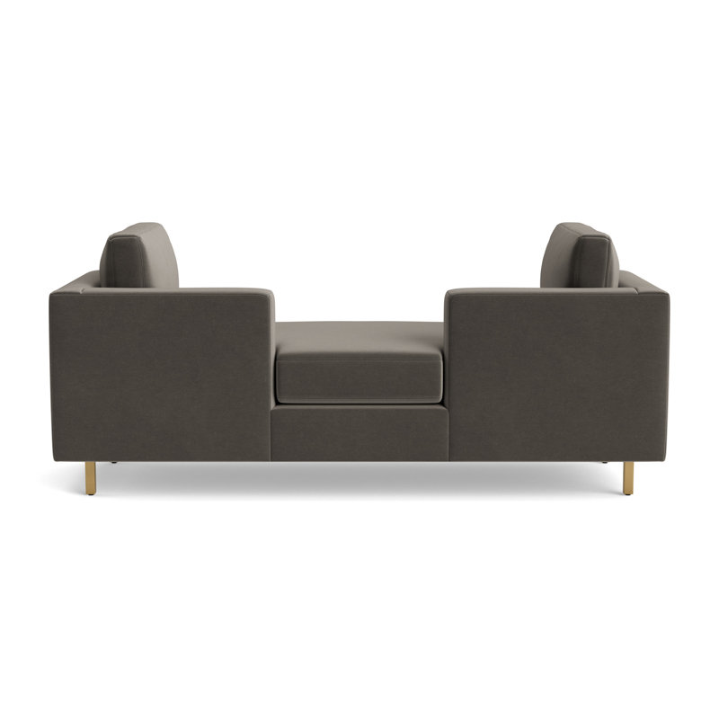 Hunter Bench, Performance Velvet - Graphite, Brushed Brass