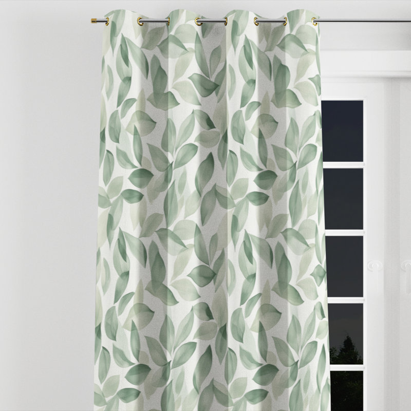 French Country Velvet Curtains - Floral Babram Grommet Curtain - 1 Panel, Gold Grommets, 52" W x 95" L