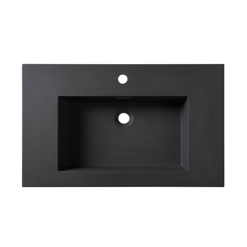 Dowell 30" Black Resin Double Freestanding Bathroom Basin