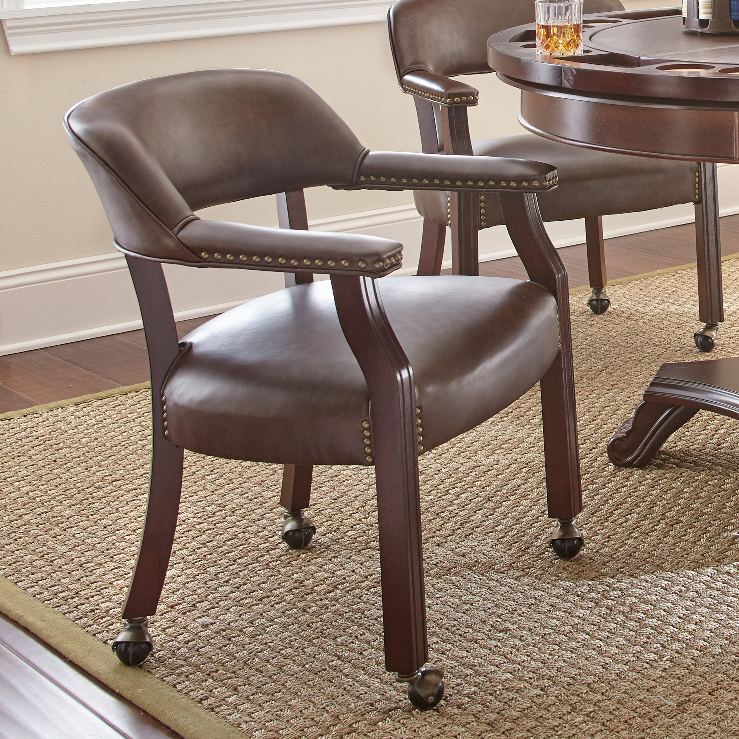 Leather parlor online chairs