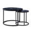 , De 2 tables basses rondes Amrei, structure noire, surface en marbre, zones de vie, table à installation rapide, plateau, différents réglages, facile à assembler