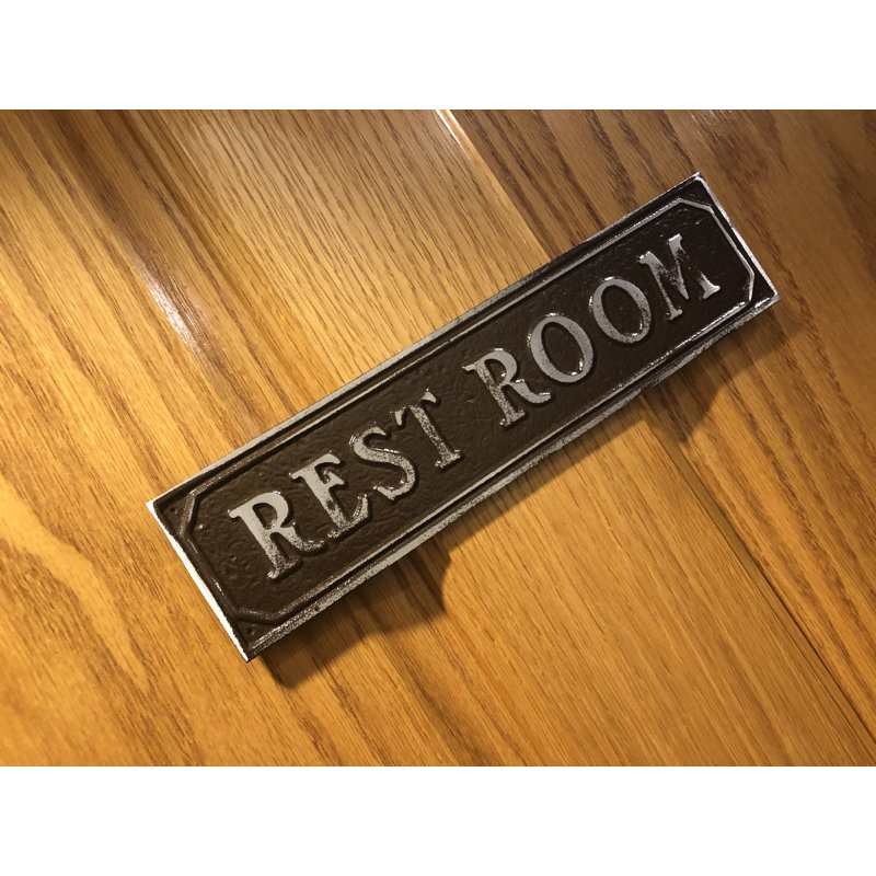 Plaque de porte de toilettes, Aluminium antique brun