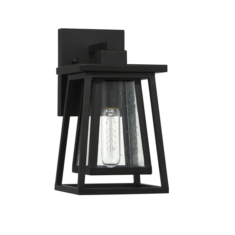 Buchanan Black 1 - Bulb Seeded Outdoor Wall Lantern, 11" H x 6" W x 7.5" D